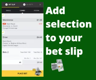 Add the selection to your bet slip